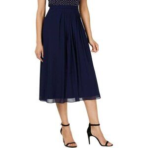 Anne Klein Skirt Pleated Long Midi Navy